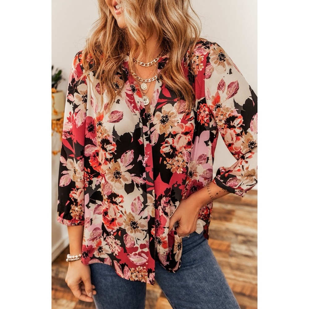 Multicolor Floral Print Blouse